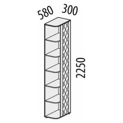 Стеллаж Монако 903.17 Дуб Вотан / Белый шпон / Альпийский белый
