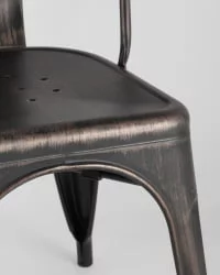 Стул TOLIX с высокой спинкой Черный патина золото