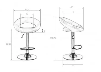 Стул барный DOBRIN MIRA Белый