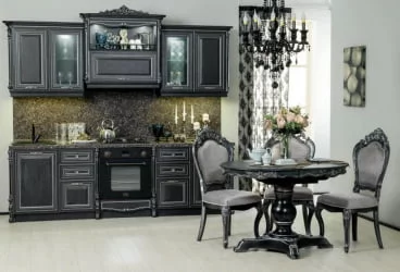 Кухонный гарнитур Италия №08 Черный Дуб темный