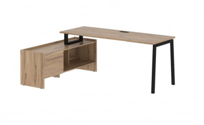 Стол с тумбой EDIS ELCT 19614 Дуб Денвер светлый Черный