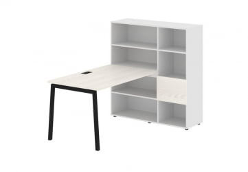 Рабочая станция ЕДИС ЕЛРСТ 1213 Ясень Траун Черный Белый / EDIS ELRST