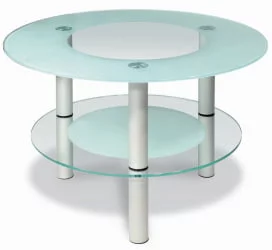 Придиванный столик Кристалл 3 Алюминий/прозрачное