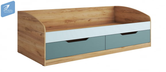 Кровать-тахта RICH КР-002 Мята/Сумеречный голубой/дуб крафт золотой