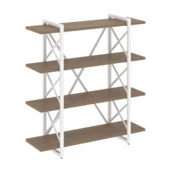 Стеллаж на регулируемых опорах - 4 полки LOFT VR.L-MST.O-4.8V Металл белый Дуб Аризона