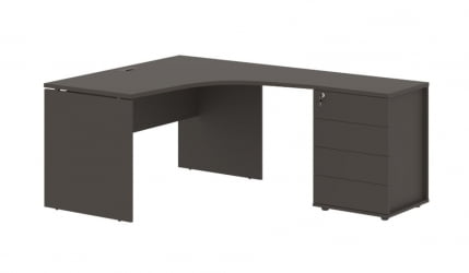 Стол эргономичный с тумбой правый EDIS EDCET 1318 R Мокко