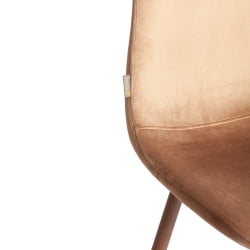 Дизайнерский стул БРЕЕЗЕ (мод. ДЖСC-58) Велюр/металл , 44 х 53 х 86 см, Дэрк бровн (темно-коричневый) ХЛР11/ орех / BREEZE (mod. JSC-58) Dark brown HLR11/