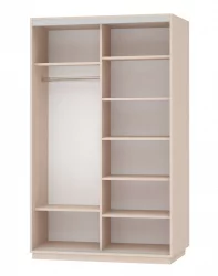 Шкаф-купе со стеклом Экспресс Дуо Комби 1400х2200х Белый снег / 1400х2200h