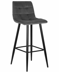 Стул барный DOBRIN NICOLE (черные матовые ножки, темно-серый велюр (108-91))