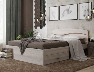 Кровать Валенсия, 900*2000 мм, ясень шимо светлый/ясень шимо темный