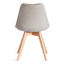 Стул TULIP SOFT (mod. 053V) дерево/пластик/вельвет, 49,5 x 54,5 x 84 см, Светло-серый (HLR 39)/натуральный