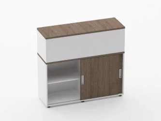 Тумба комбинированная высокая для рабочего модуля Deka 9.04.125 Дуб Верцаска/Белый