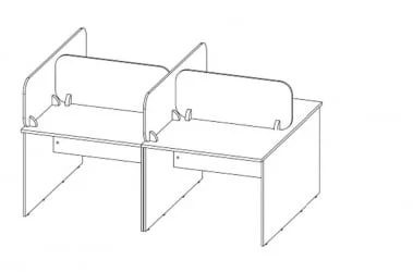 Рабочий модуль Twin 1000x1400x750 с 2-мя кабель-каналами Туя-З