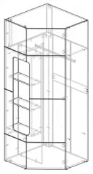 Угловой шкаф Палермо Юниор 08 Белый глянец Ясень шимо светлый Красный