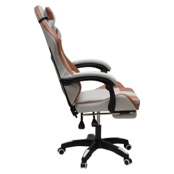 Геймерское кресло 907 KINGQUEEN, замша, цвет светло-серый с массажем, арт 907-LGrey