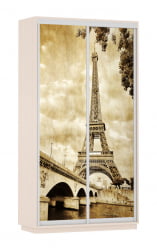 Шкаф-купе двухдверный Экспресс Хит Париж/Дуб молочный