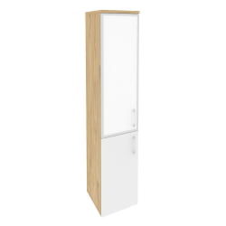 Шкаф высокий узкий левый ONIX O.SU-1.2R(L) white Тиквуд Светлый/Белый