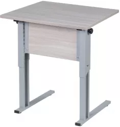 Парта одноместная рост 3-7 прямые углы Серый/Металл Серый