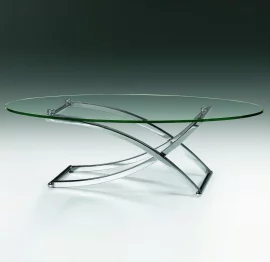 Овальный журнальный столик J02 Хром