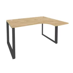 Стол эргономичный правый на О-образном м/к ОНИКС О.МО-СА-3Р Тиквуд Светлый/Антрацит / ONIX O.MO-SA-3R