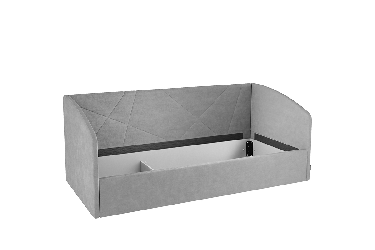 Односпальная кровать с подъемным механизмом Бест (Софа) КМ.S-15 графит (велюр)