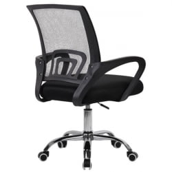 Кресло CРОМЕКС (КРОМЕКС) Топ CХ-695 ХРОМ сетка/ткань ТВ черное / CROMEX Top CH-695 TW