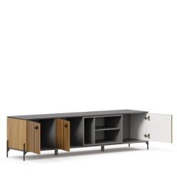 Тумба ТВ 1800 Элиот ЛД 414.020.000 Оникс Серый/Орех фактурный