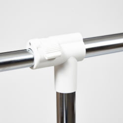 Вешалка NY-3297 металл, 76-130*43*109-165см, хром/белый