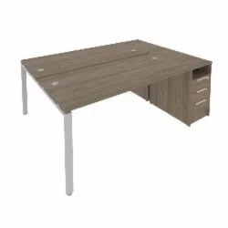 Рабочая станция с опорной тумбой Метал Сйстем Б.РС-СТП-2.4 Вяз/Серый / Metal System