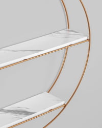 Полка Luna золотая Белый мрамор