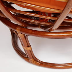Кресло PAPASAN 23/01 W /с подушкой/ диаметр подушки 122 см, 115х101х104 см, Pecan (орех), ткань Оранжевый, С 23