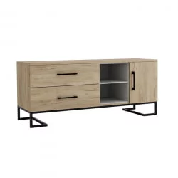 Тумба дизайнерская Loft (ТВ) Дуб натур/Бетон