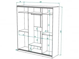 Шкаф-купе 2-х дверный Виктория 2000х584х2300, Белый 20ДЗДЗ-ПППЯ-Б 310-1663