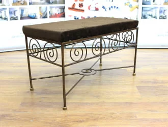 Банкетка Ариадна кованая шоколад с подушкой