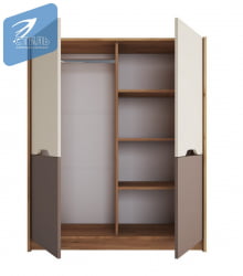 Шкаф RICH ШК-004 Миндаль/Глиняный серый/дуб крафт золотой