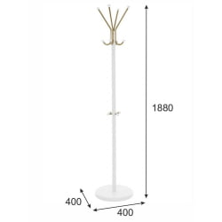 Вешалка для одежды напольная металлическая В 33Н Белый