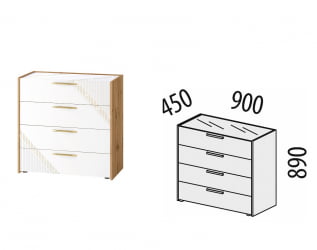 Комод в спальню Монако 903.18 Дуб Вотан / Белый шпон / Альпийский белый