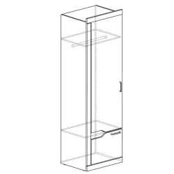 Шкаф-пенал Ронда №317 Венге Белый глянец