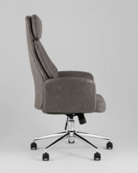 Кресло офисное ТопЧаирс Неома серый экокожа / TopChairs Neoma