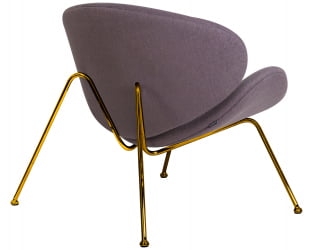 Кресло дизайнерское DOBRIN EMILY (серая ткань AF7, золотое основание)