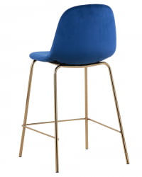 Стул полубарный Валенсия велюр Синий золотые ножки