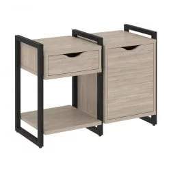 Тумба на регулируемых опорах наборная. Вариант №3 LOFT VR.L-TN-3.O Металл черный Дуб Аттик