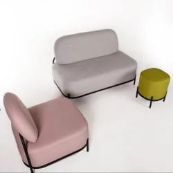 Диван с подушкой Gawaii 2-х мест Тем серый