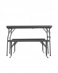 Комплект раскладного стола и двух скамеек Кейт коричневый