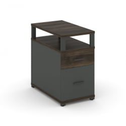 Тумба опорная/приставная с ящиком, распашным фасадом и надставкой CОНCЕПТ CН.ТГП-002 Б/В Дуб Мали Антрацит / CONCEPT CN.TGP-002 B/W