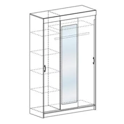 Двустворчатый гардеробный шкаф Басса ШКК 551 Ясень шимо/дуб сонома