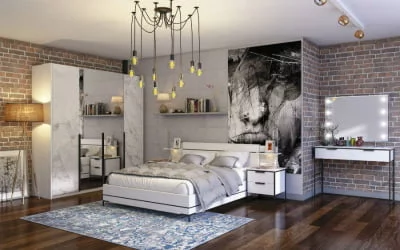 Спальня Норд №1 Белый/Статуарио