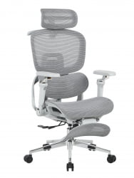 Кресло офисное ТопЧаирс Продигй с оттоманкой серый / TopChairs Prodigy