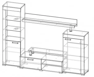 Гостиная Соло 9А Ясень шимо светлый - Ясень шимо темный