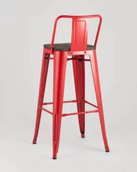 Стул барный Tolix Wood 75.5  со спинкой Красный